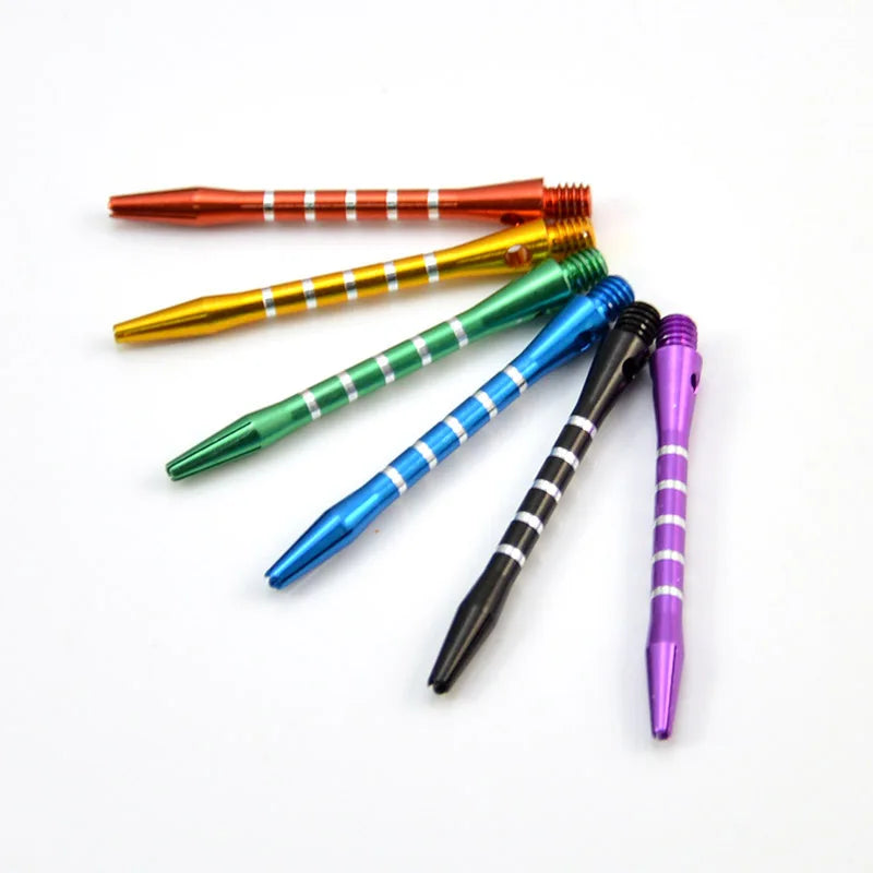 6pcs/Set Aluminum Medium Darts Shafts Harrows Stems Throwing Accessories Metal Rod 4.5mm Mixed Color Thread