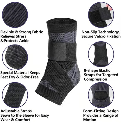 Compression Ankle Protector Gym Sport Anklet Support with Adjustable Strap Dumbbells Bodybuilding Ankle Braces Sports Safety