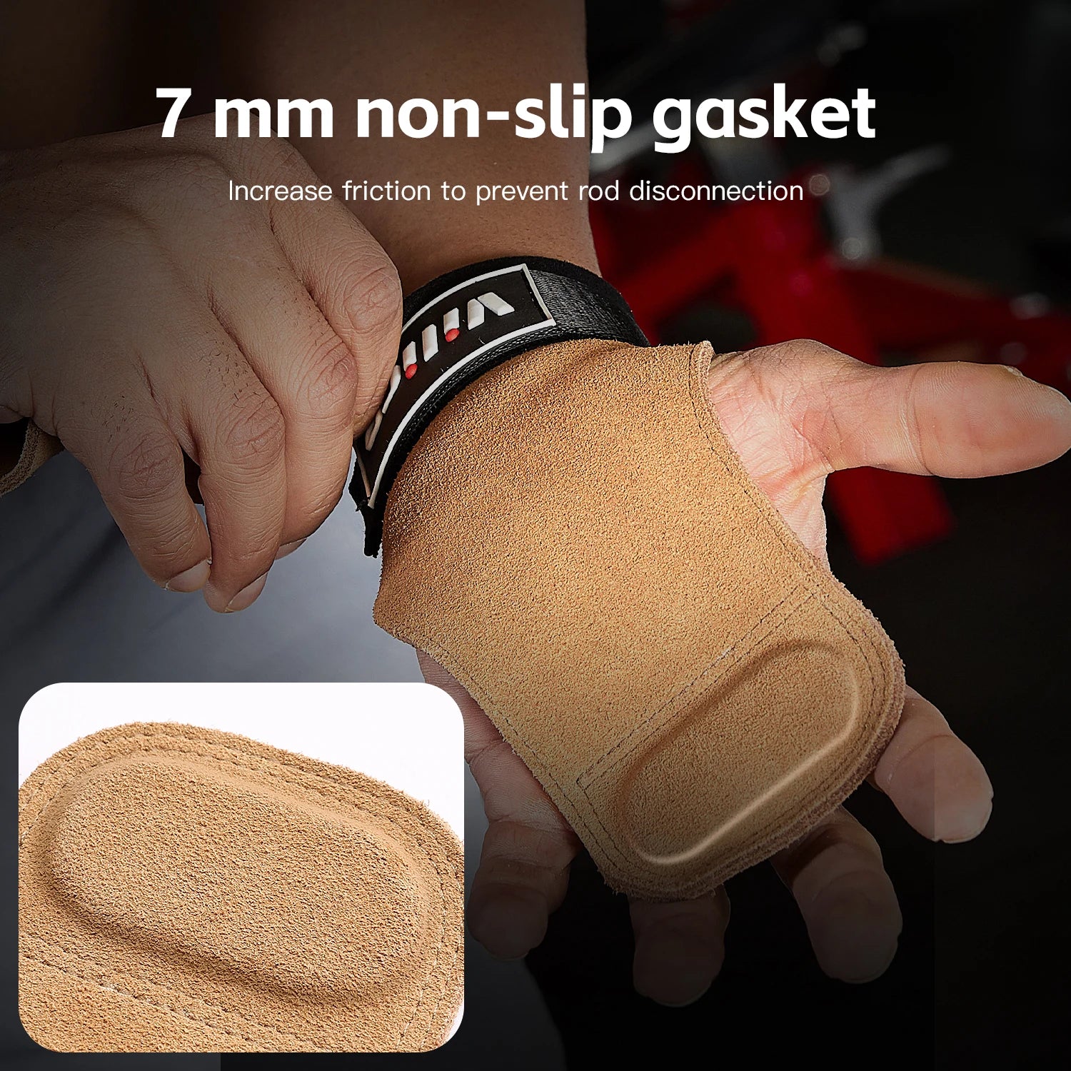 Gym Grips For Men Women Cowhide Palm Guards Weightlifting Fitness Workout Gloves Grips with Wrist Wraps Training Equipment