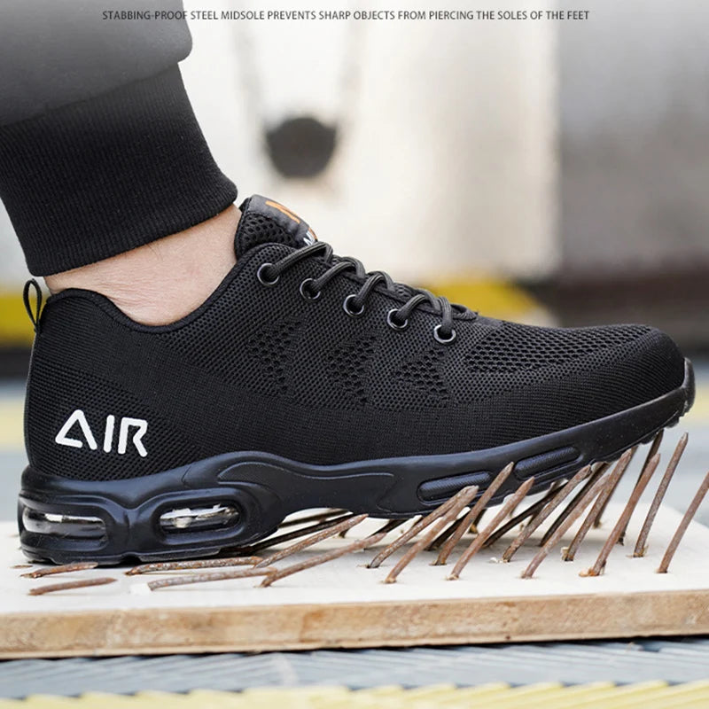 Safety shoes for Men breathable work sports shoes steel toe shoes puncture resistant safety protection shoes Slip-resistant