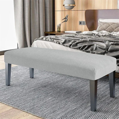 Stretch Dining Bench Covers Polar Fleece Long Bench Covers Anti-Dust Piano Stool Cover Removable Seat Protector Home Decor