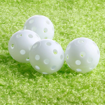 12Pcs Practice Golf Balls Hollow Plastic Golf Training Balls Colored Airflow Golf Balls Swing Practice Driving Range PE Toy Ball