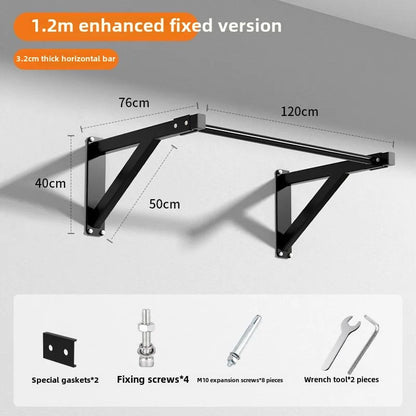 [Stable Triangle Structure] Wall Mounted Horizontal Bar Pull-up Home Indoor and Outdoor Fixed Dual Arm Fitness Equipment