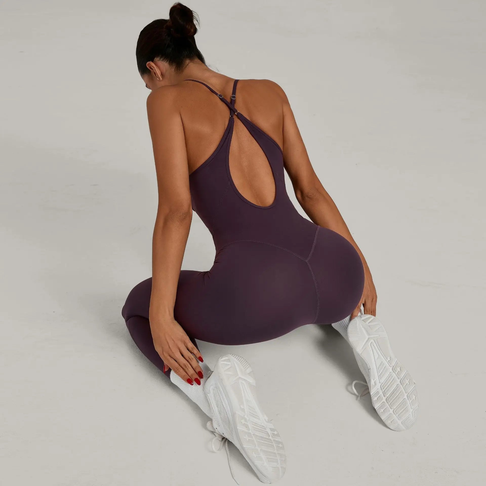 Yoga Jumpsuits Sports Fitness Peach Hip Slim Cross-adjustable Shoulder Straps One-piece Workout Clothing Gym Bodysuit for Women