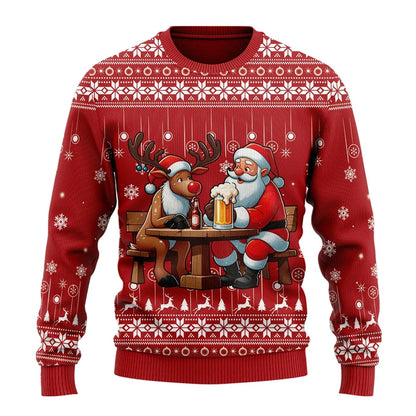 Fashion Beer Ugly Christmas Sweater For Women Clothes Hip Hop Bar Party Men Sweatshirts Casual Male Pullovers Beers Tracksuit