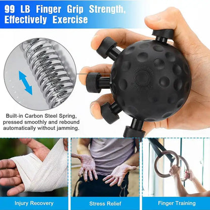 Gym Finger Hand Strengthener Grip Adjustable Resistance Hand Balls Gripper Exerciser for Forearm Strength Climbing Training