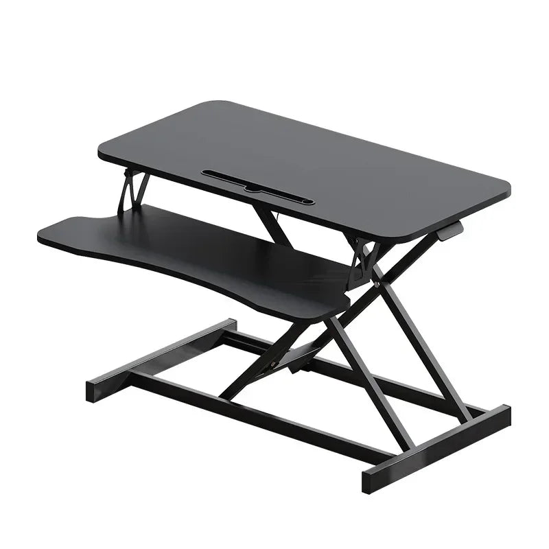 Height Adjustable Folding Standing Computer Desk with Keyboard Tray for Home Office Gaming Lift Laptop Table Stand Workbench