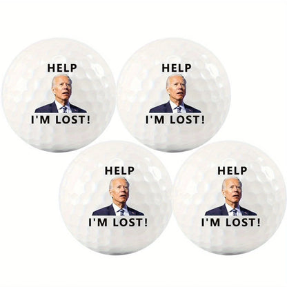 4 Pack Help I'm Lost Golf Balls Funny Novelty Humorous Confused Golf Balls for Golfer Dad,Great Gift For Golf Lovers