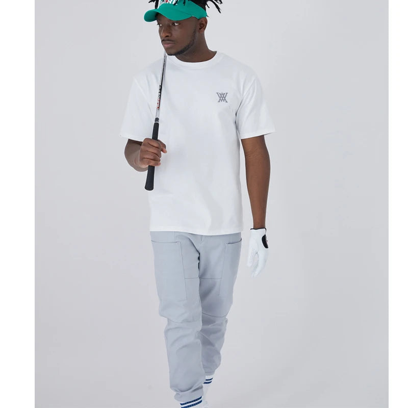 A New Summer Trend Brand Golf Printed Cotton Short-sleeved T-shirts for Men and Women Cotton Tshirt Tops