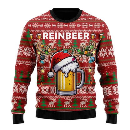 Fashion Beer Ugly Christmas Sweater For Women Clothes Hip Hop Bar Party Men Sweatshirts Casual Male Pullovers Beers Tracksuit