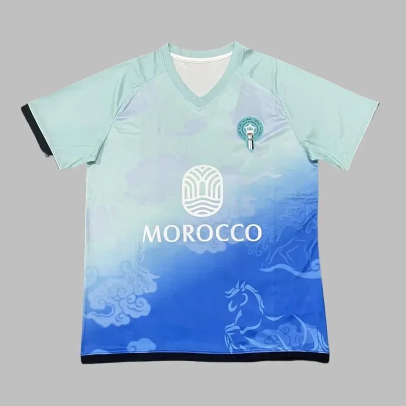 Morocco Soccer Training Jersey Men Women Clothing Special Player Version Breathable Quick Dry Elastic Sports Casual Moto T Shirt