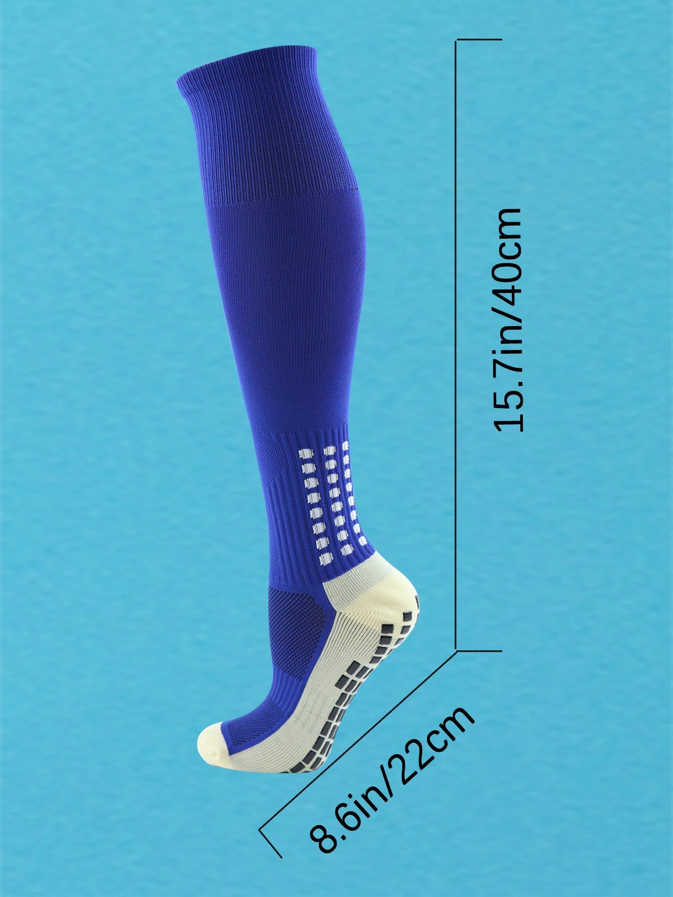 1 Pair Men's Soccer Socks with Grip, Non Slip Anti Slip Athletic Socks with Cushion Pads for Football/Basketball/Hockey