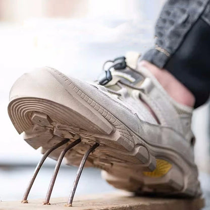 Safety Shoes Men Summer Breathable Work Sandals Men Anti-smash Anti-puncture Indestructible Shoes Work Sneakers Protective Shoes