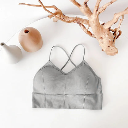 Fitness Top Sport Bra Breathable Bras Women Cross Strap Sports Bra Top Women Push Up Sport Bra Yoga Gym Crop Top Brassiere