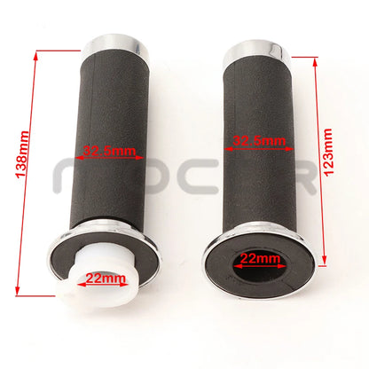 1 Pair 22mm Motorcycle Handlebar Hand Grips Black And Sliver Rubber Plastic Handle Bar For Honda Yamaha