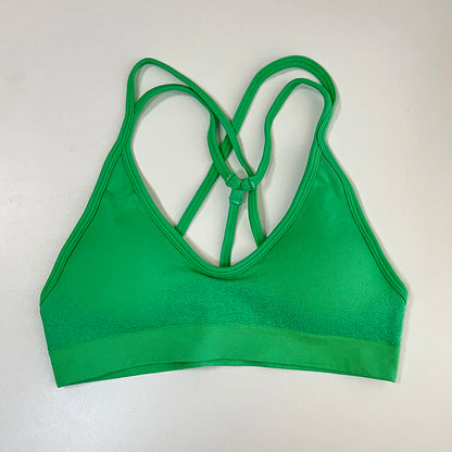 Ignite Cross Back Sports Bra Women Padded Yoga Bras Halter Fitness Gym Crop Top Running Impact Seamless Bra Workout Yoga Top