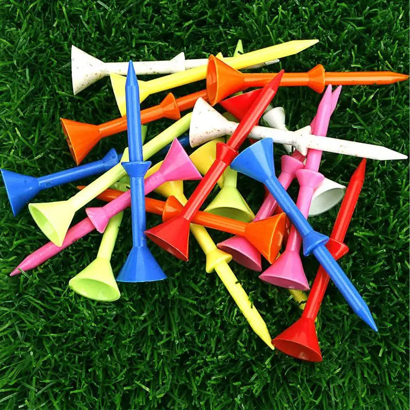 Golf Tees Plastic Tee Value 50 Pcs Durable Colored Tee 83mm golf studs Used for Practice Mat Driving Range accessories