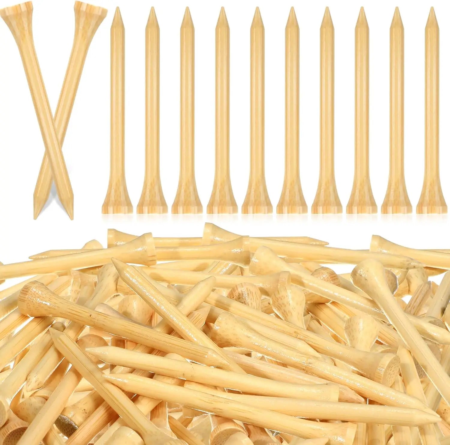 Golf Tees Durable Bamboo Tees 50Pcs/100Pcs 100Pcs 3-1/4" Friendly Biodegradable Material Reduce Friction Side Spin More Stable