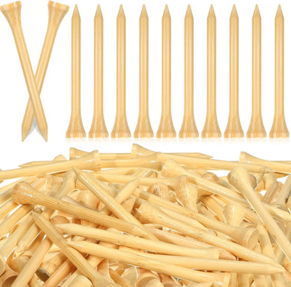 Golf Tees Durable Bamboo Tees 50Pcs/100Pcs 100Pcs 3-1/4" Friendly Biodegradable Material Reduce Friction Side Spin More Stable
