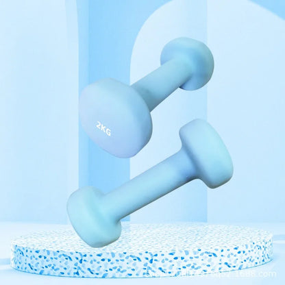 Yoga Flat Head Scrub Impregnated Plastic Dumbbells For Men And Women Home Exercise Sports Equipment Solid Cast Iron Dumbbells