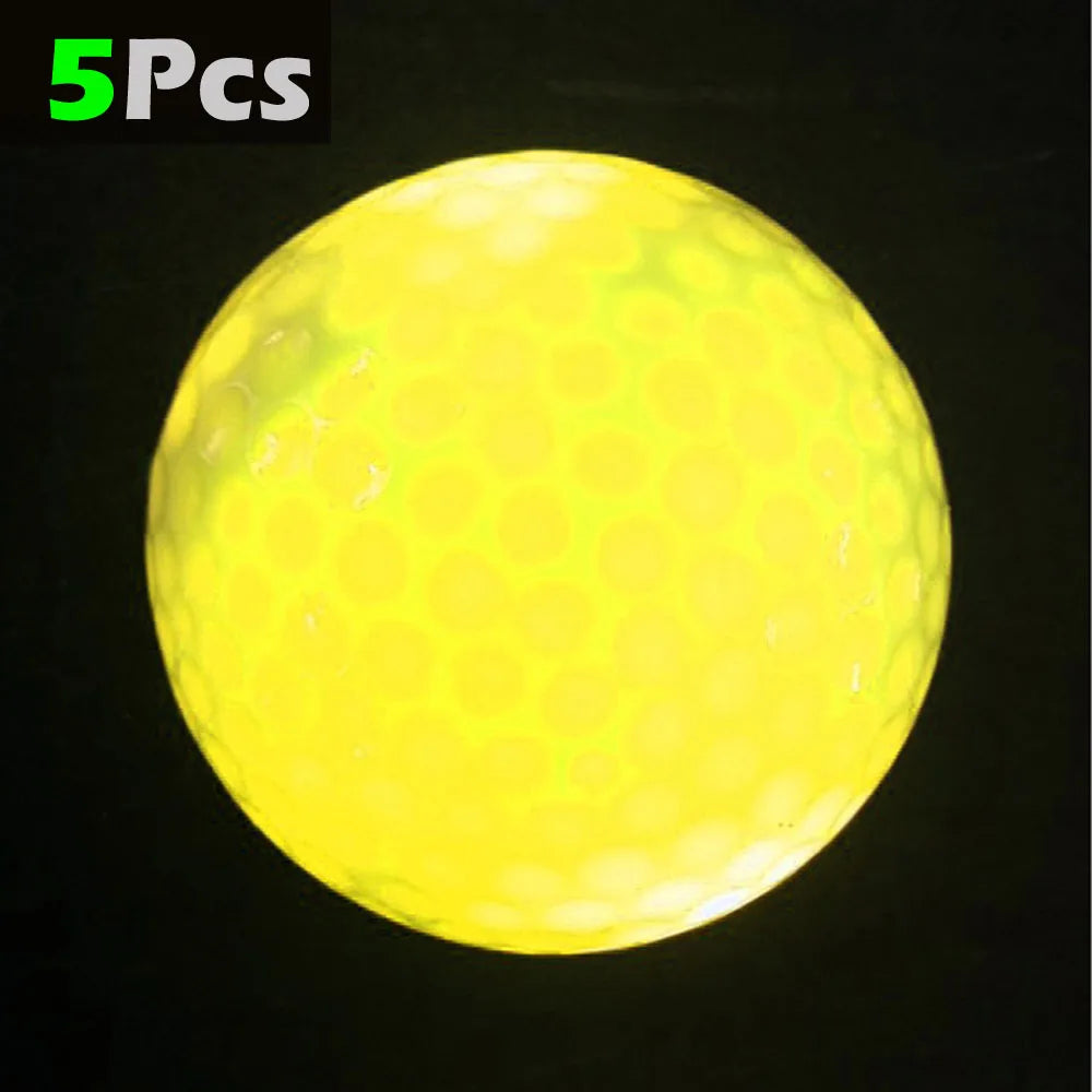 5Pcs Professional Golf Balls LED Luminous Night Golf Balls,Reusable And Long-lasting Glow Training Golf Practice Balls