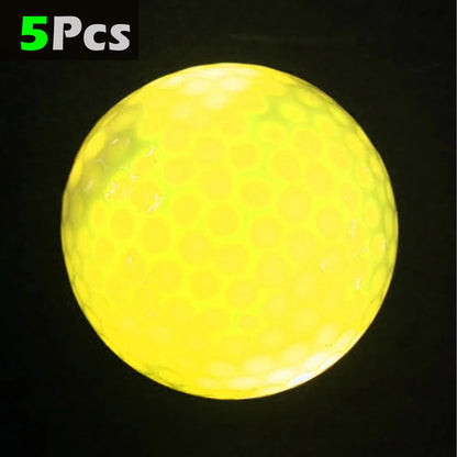 5Pcs Professional Golf Balls LED Luminous Night Golf Balls,Reusable And Long-lasting Glow Training Golf Practice Balls