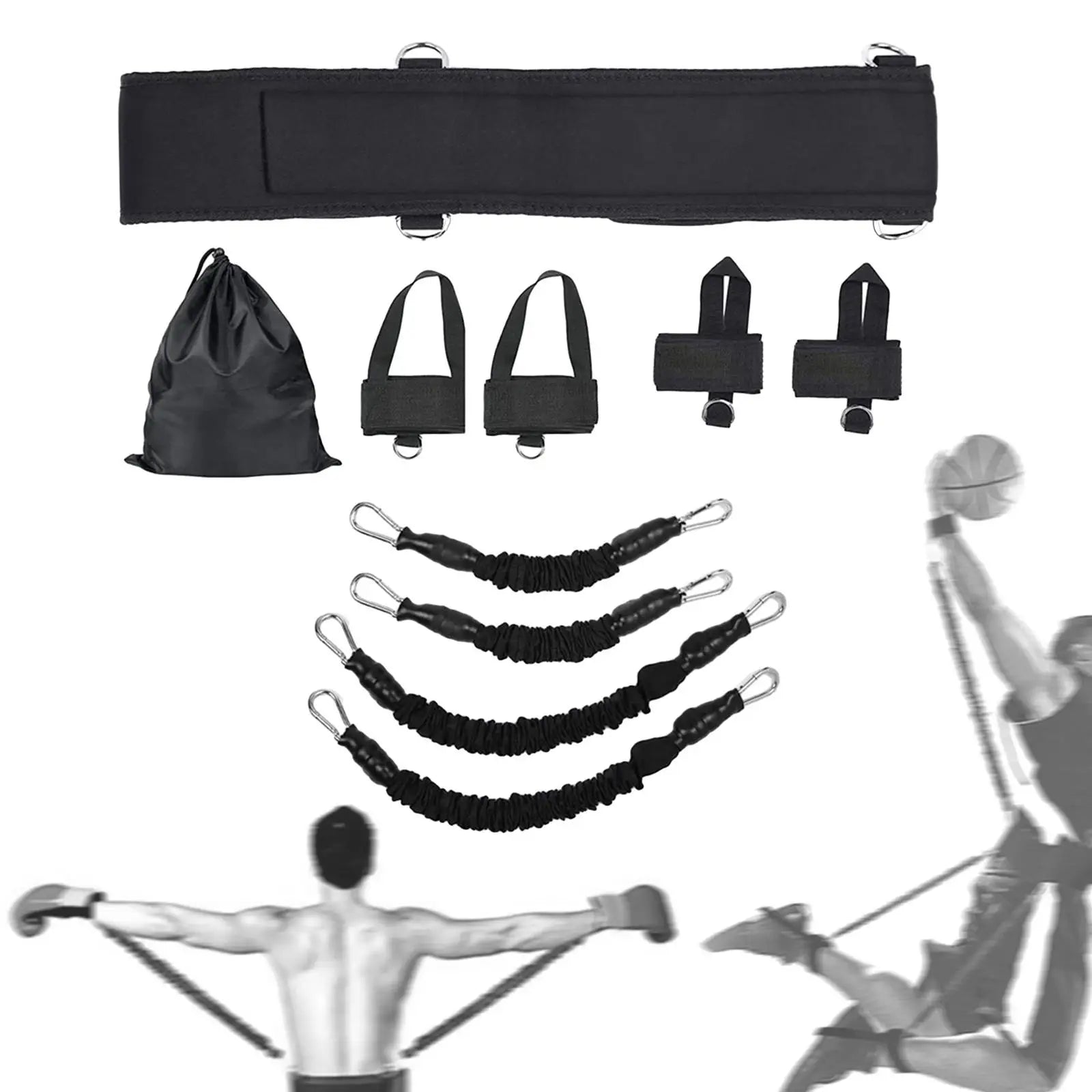 Boxing Resistance Bands Set Adjustable Waist Strap for Leg Strength Training Workout Fitness Exercise Home Gym