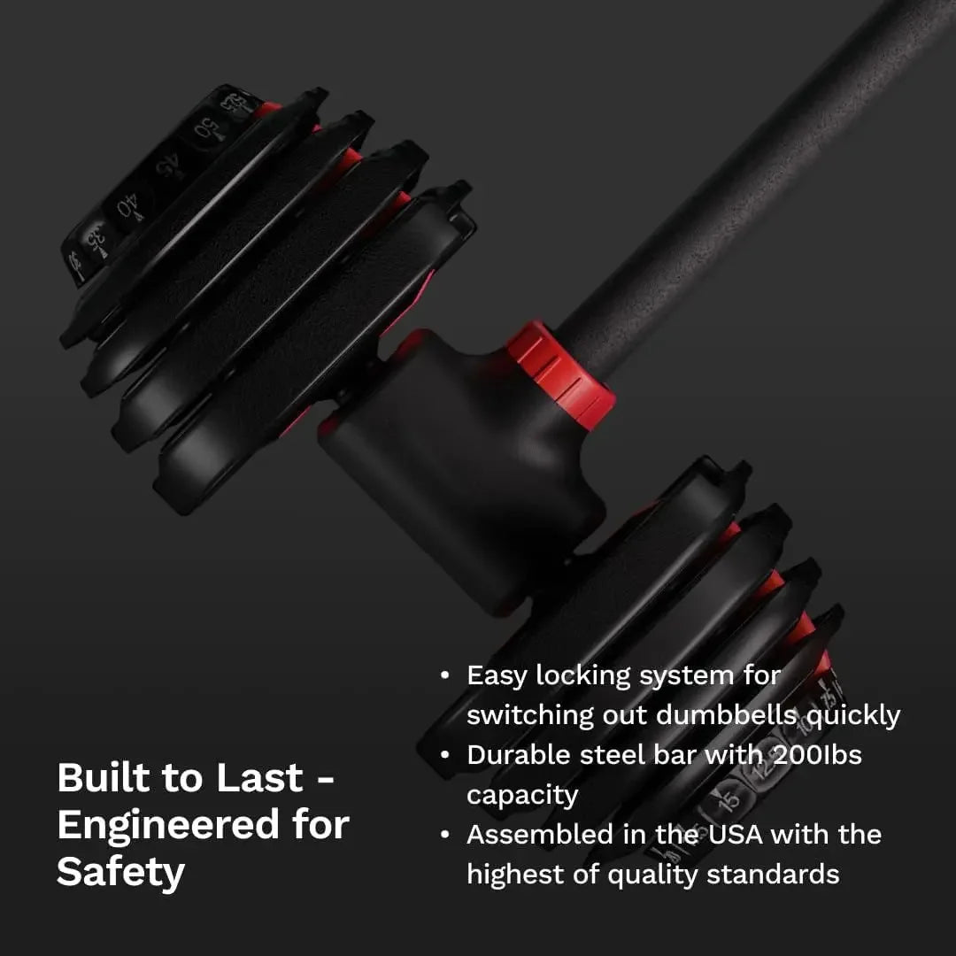 Dumbbell Converter to Barbell Set - Adjustable weights & Up to 200 lb Capacity Weight Barbell - Steel Clamp - Barbell Dumbbells