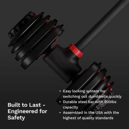 Dumbbell Converter to Barbell Set - Adjustable weights & Up to 200 lb Capacity Weight Barbell - Steel Clamp - Barbell Dumbbells