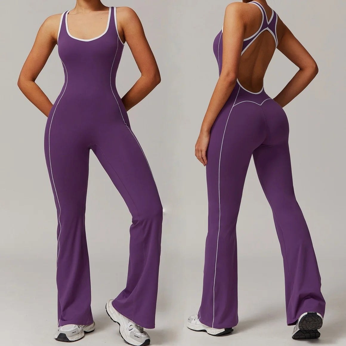 Seamless Yoga Jumpsuits Sports Fitness Peach Hip Backless wide-leg trousers One-Piece Workout Clothe Gym Bodysuit for Women