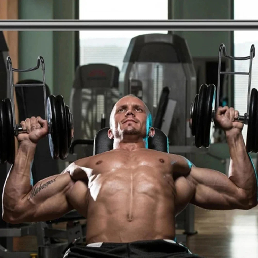 Dumbbell Spotter Hooks Hangers Hold Up 225LB Heavy Duty Dumbbell Hooks Heavy Power Dumbbells Rack Attachments for Chest Workout