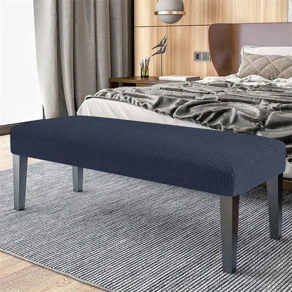 Stretch Dining Bench Covers Polar Fleece Long Bench Covers Anti-Dust Piano Stool Cover Removable Seat Protector Home Decor