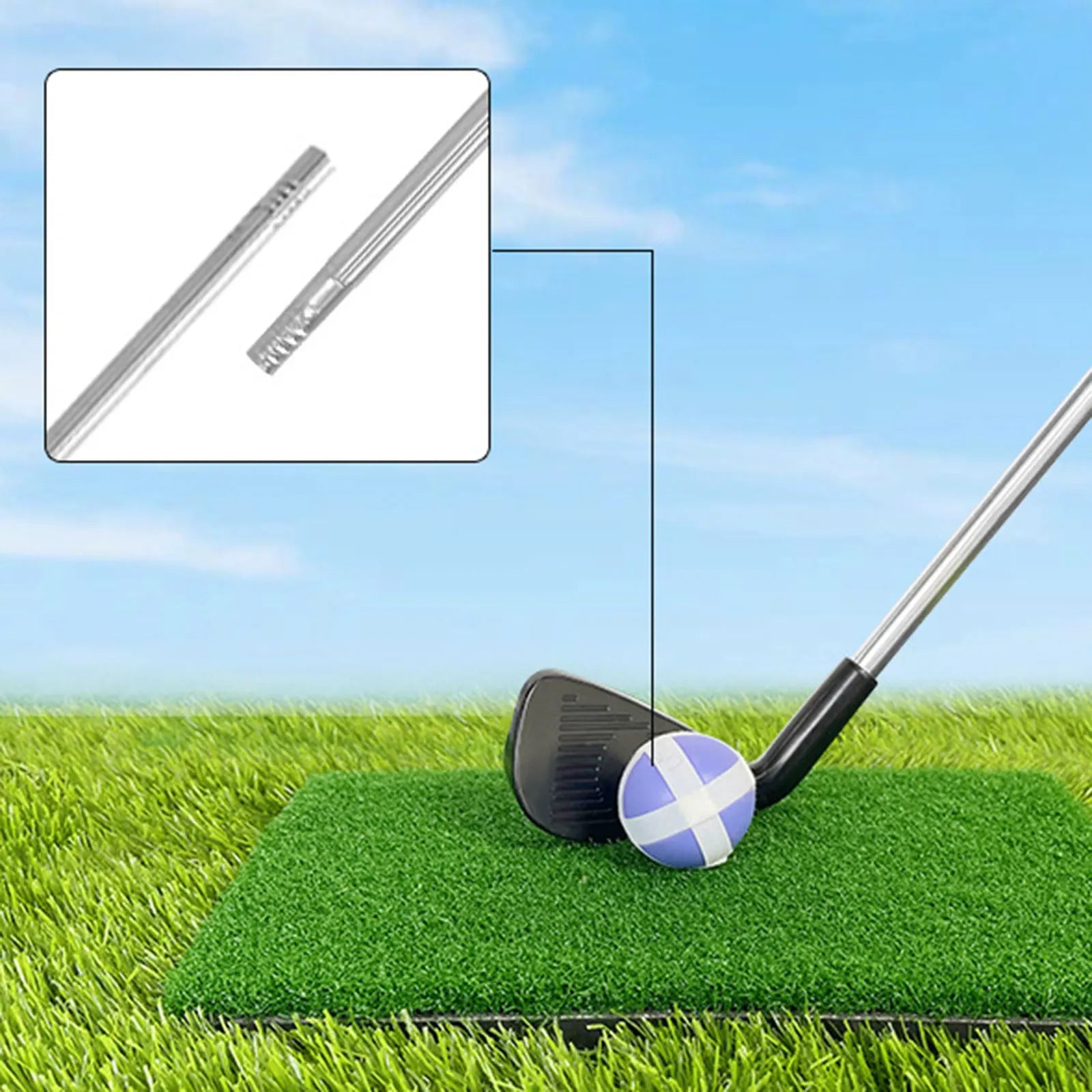 Golf Chipper Club with 2 Golf Balls Portable Telescopic Golf Shaft Golf Wedge Right Handed for Adults Kids Golf Training