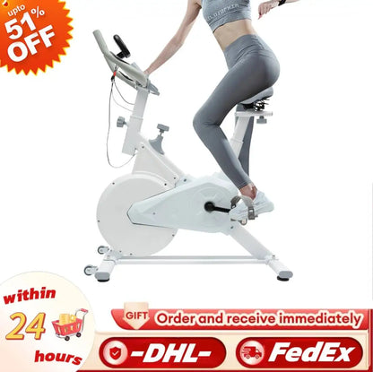 Exercise Bike, Indoor Cycling Bike Stationary, Cycle Bike with Comfortable Seat Cushion, Digital Display with Pulse
