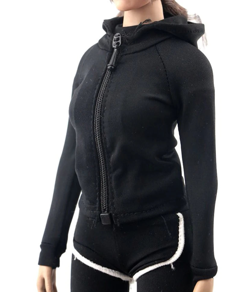 FA007 1/6 Female Figure Accessory Yoga Clothing Fitness Wear Hoodie Sweatshirt Sweatpants Suit Clothes Set for 12'' Body Collect
