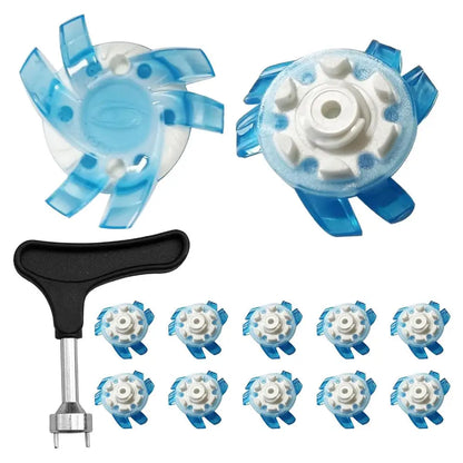 Golf Shoe Spikes Replacements 12 Pieces Footwears Anti Slip Golf Cleat Quick Twist Golf Spikes Golf Cleats Portable Wrench Screw