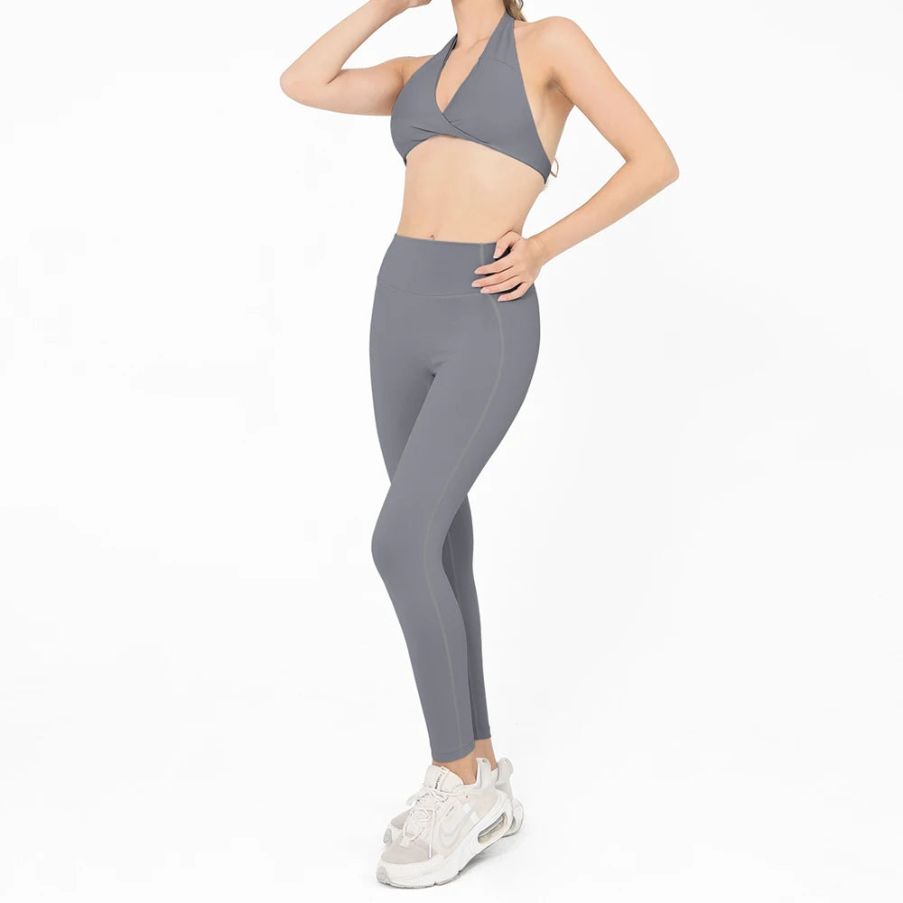 2 Pieces Yoga Set Women Gym Tracksuit Sport Bras Fitness Leggings Outfits Workout Suits Ladies Training Clothes Sets Sportwear