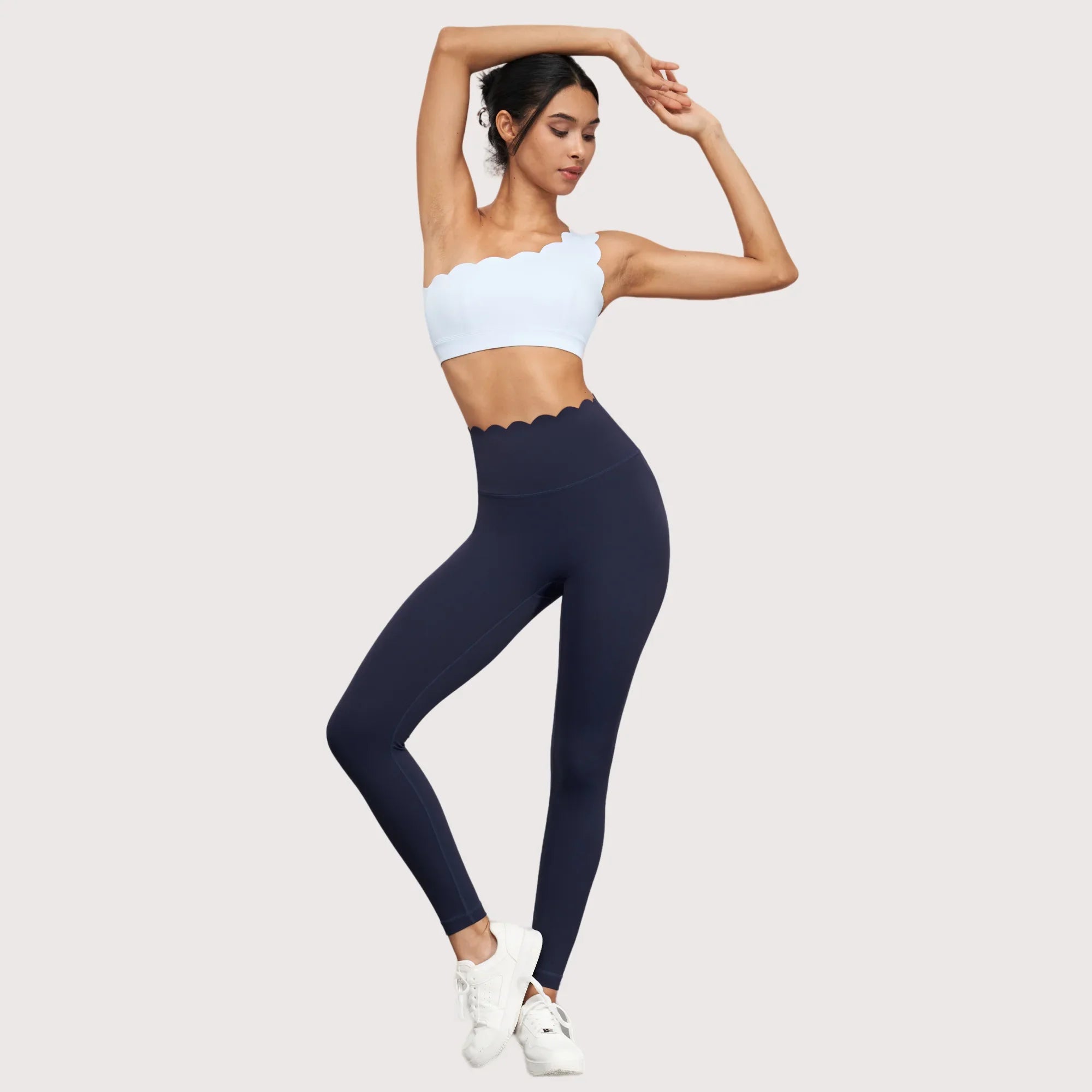 Sports Bra for Women Seamless Shock-proof Removable Cups Gym Workout Tops Lotus Arc Single Shoulder Yoga Tops Push-up Bras Vest