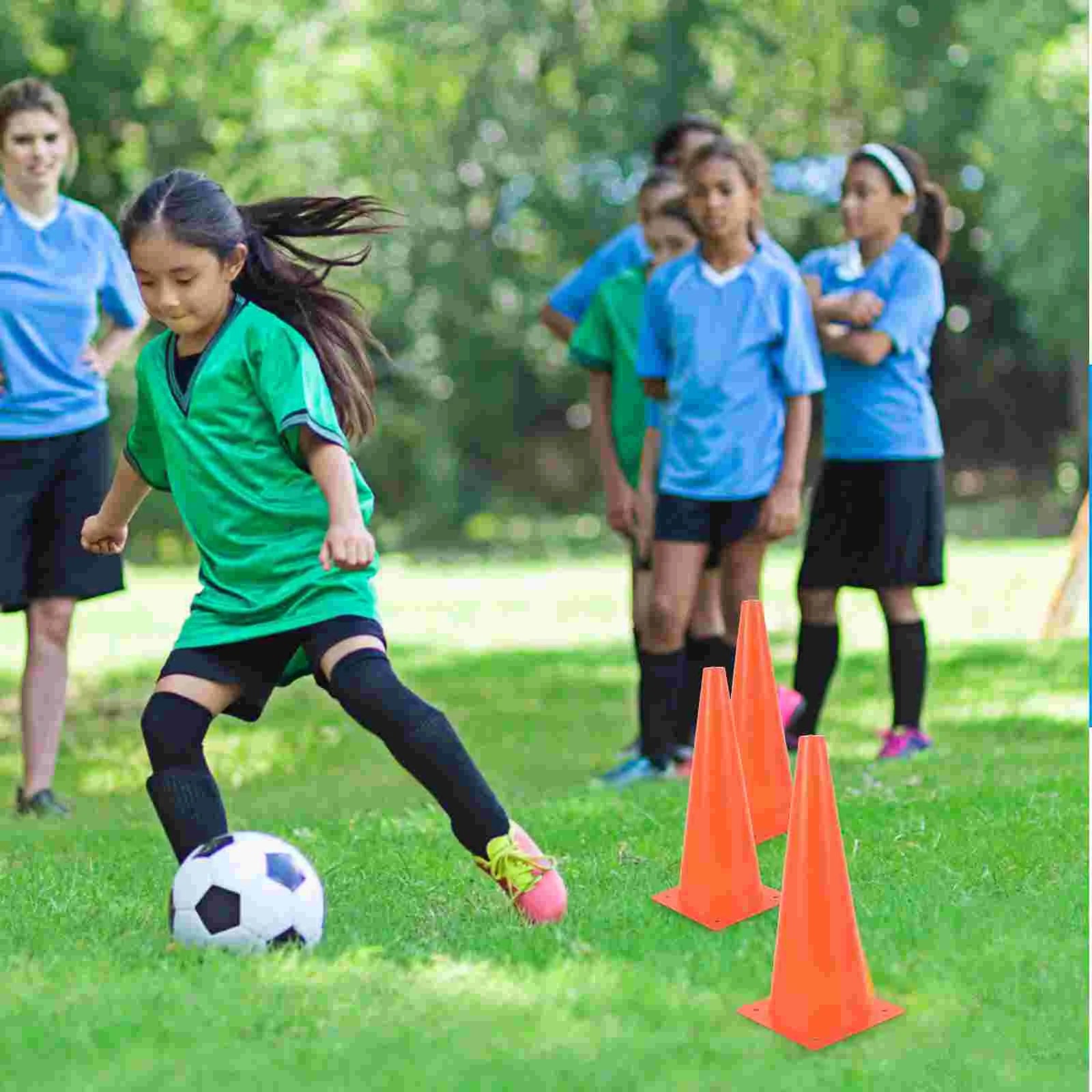 4Pcs Safety Soccer Cones Training Football Cones Plastic Cones Sports Traffic Flag Bucket Basketball Road Obstacle Agility Cones