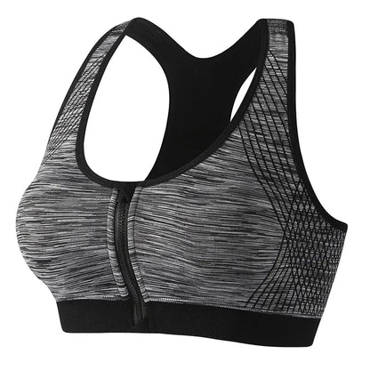 New Sports Bra Women Space Dyed Front Zipper Running Shockproof Vest Gym Jogging Crop Top Female Tops Sport Bras Sutian Feminino