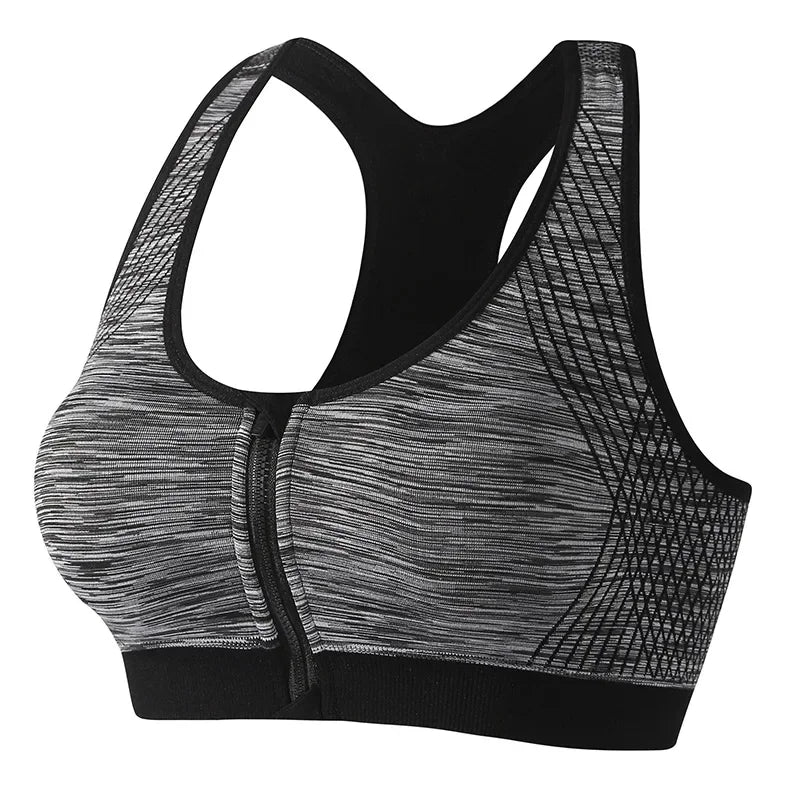 New Sports Bra Women Space Dyed Front Zipper Running Shockproof Vest Gym Jogging Crop Top Female Tops Sport Bras Sutian Feminino