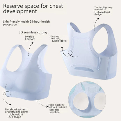 One-Piece Ultra Thin Breathable Bras for Women Ice Silk Seamless Sports Bras Female Wireless Padded Lift Pull Tank Tops Lingerie