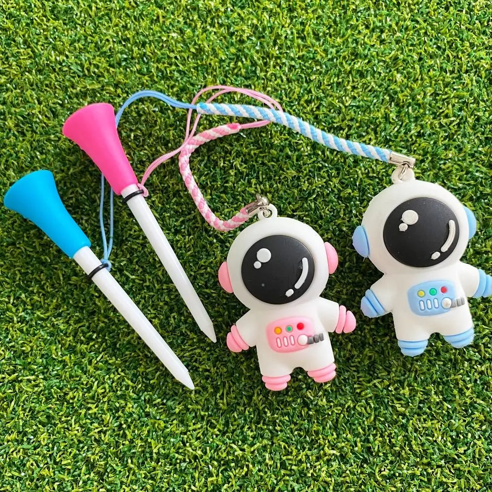 Golf Ball Holder 8.3mm Golf Ball Tees Cartoon Astronaut Golf Rubber Tees Easy To Find Durable Practice Dropshipping