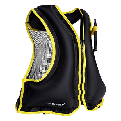 Inflatable Snorkeling Vest Adjustable Water Sports Safety Vest Breathable Inflatable Buoyancy Vest for Swimming Kayaking Boating