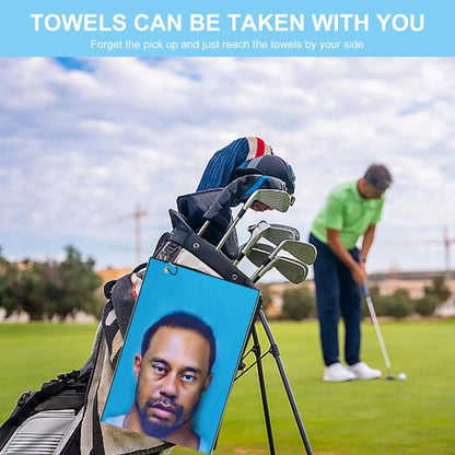 2 count Funny Microfiber Premium Golf Towels, Printed Golf Towels for Golf Bags for Men&Women, Great Golf Accessories