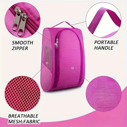 Portable Golf Shoe Bag Oxford Cloth Shoe Carrier Bags Breathable Lightweight Golf Handbag Dustproof Football Tennis Shoe Bag
