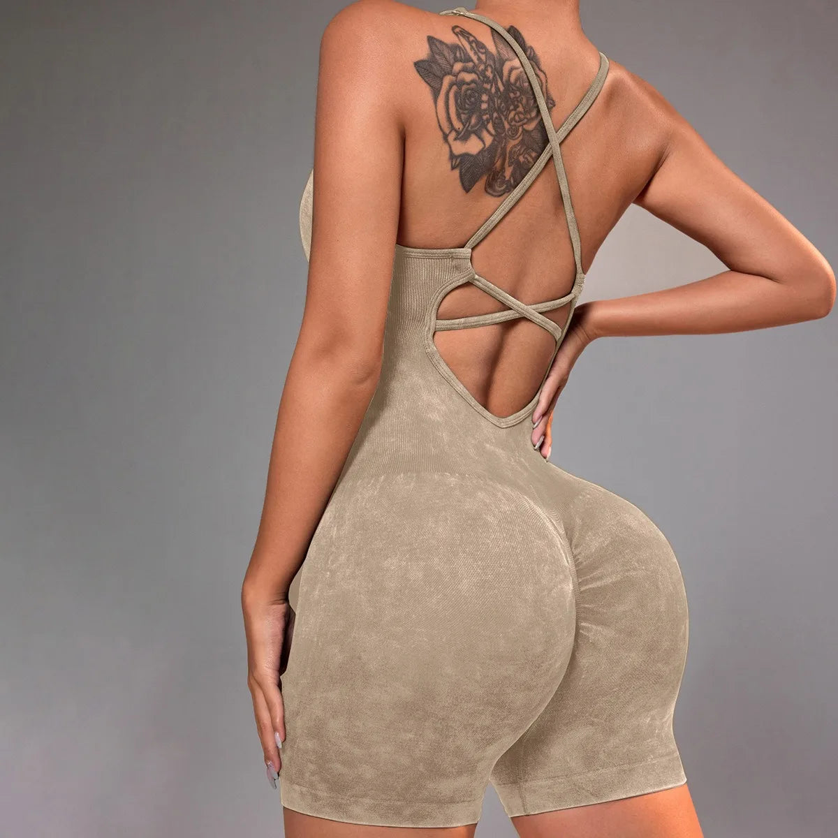 2025 Yoga Sets Gym Jumpsuits Women Sports Overalls Lycra Active Wear Fitness Clothing Workout Clothes for Women Short Outfits