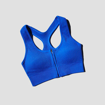 Sports Bra Crop Top Zipper Fitness Women Sportswear Sport Top Bras For Fitness Gym Female Running Push Up Yoga Workout Bra