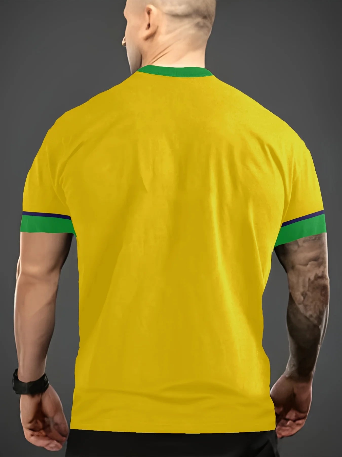 Men's Summer Sports T-Shirt Brazilian Element 2025 New Round Neck Breathable Jersey Sweating Quick Dry Loose Running Pullover