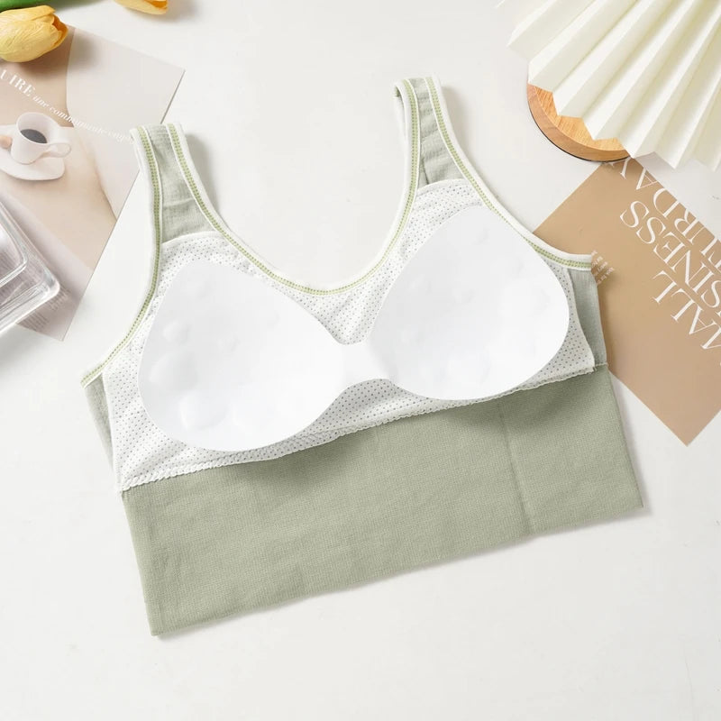 Women's Sports Letter Bras Fitness Seamless Plus Size Bra Tops Full Coverage Wireless Femme Bralette Bra